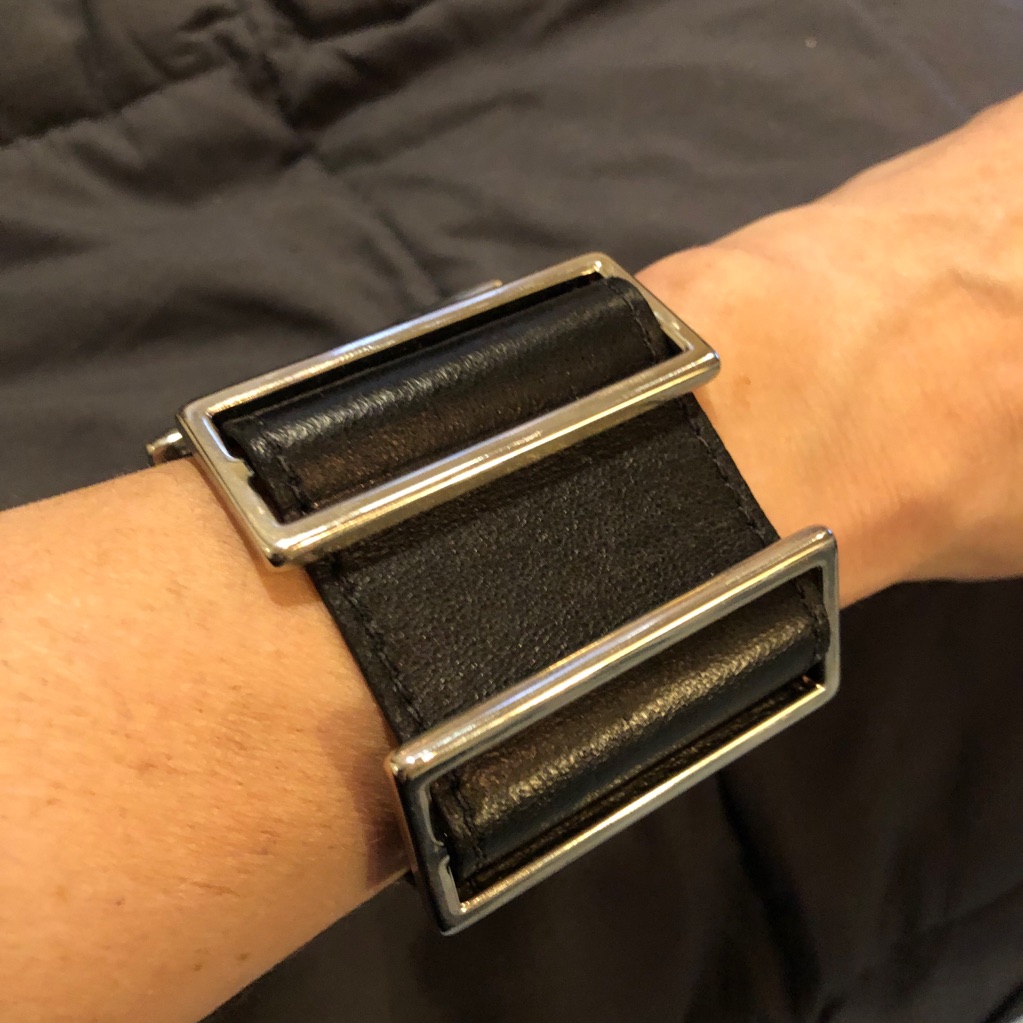 Vita Fede Black Leather Snap Bracelet